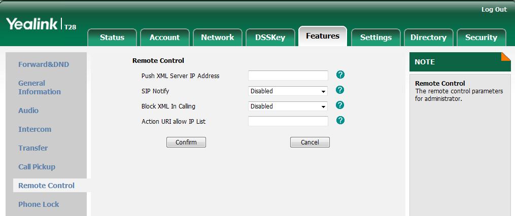 Web Server of FW 2.71.0.110 15. Optimized Block XML In Calling option: Optimized user experience in Web UI.