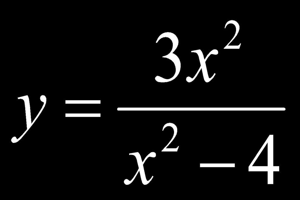 Ex: Graph, then state the domain and range. 1. x-intercepts: 3x 2 =0 x 2 =0 x=0 2. Vert asymp: x 2-4=0 x 2 =4 x=2 & x=-2 3.