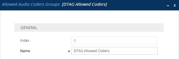 Microsoft Teams Direct Routing & DTAG SIP Trunk Figure 4-22: Configuring Allowed Coders Group for DTAG SIP Trunk 3.