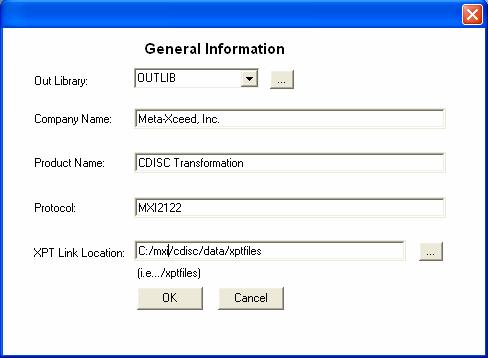 Besides the metadata information that comes from PROC CONTENTS, there is other administrative information from the study. This information is captured through a separate information screen.