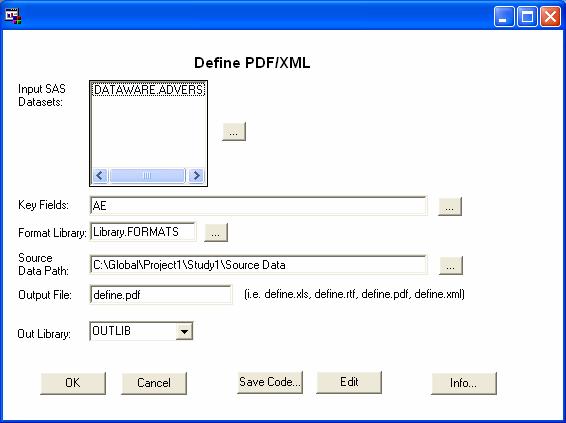 This dialog box initiates the metadata capture of the specified dataset. The user can select the input data which will be captured.