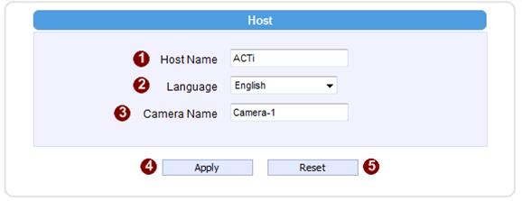 Host Click the [Host] in Setup to enter Host settings page. Refer to the table below for how to configure each setting.