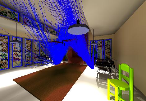 vertices of the triangular mesh. The lighted triangles can then be displayed interactively with graphics hardware.