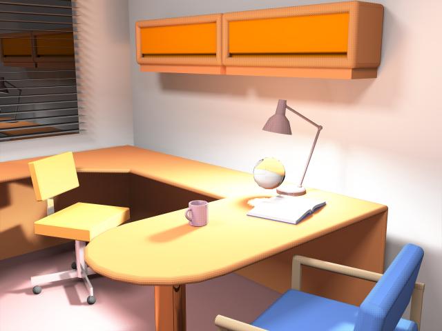 Wald, Purcell, Schmittler, Benthin, Slusallek / Realtime Ray Tracing and Interactive Global Illumination Figure 26: Instant Global Illumination. a.) Office scene, with soft shadows, reflections, refractions, and a caustic from the glass ball.