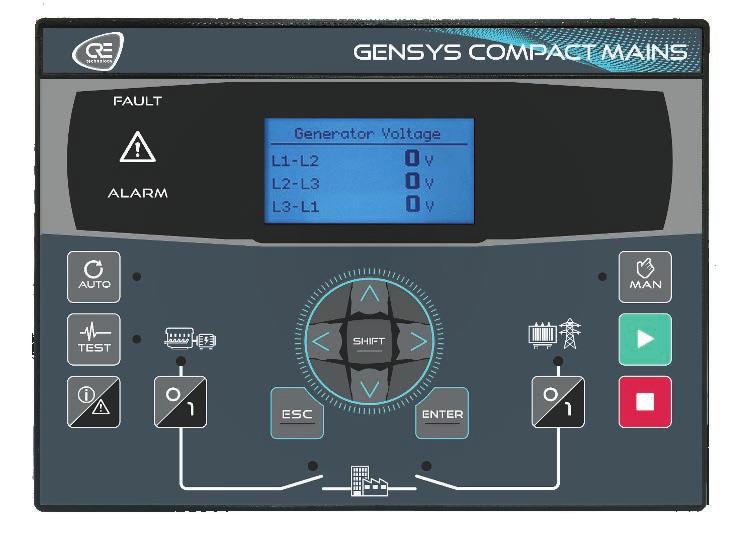 paralleling SOLUTIONS Innovation for better control MODULES GENSYS compact MAINS The GENSYS COMPACT MAINS is a new panel-mounted generator controller fit for standby application.