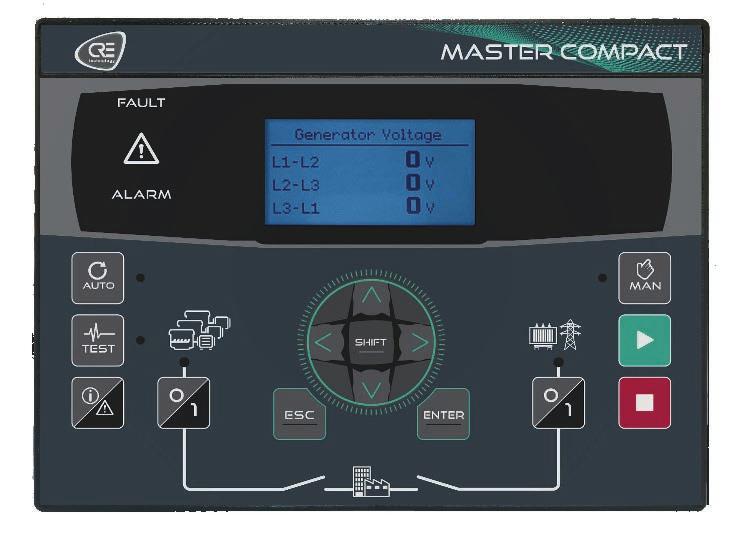 MASTER COMPACT MASTER COMPACT is a new controller made to manage genset power plants from 2 to 30 gensets in change over with mains or in parallel with mains.