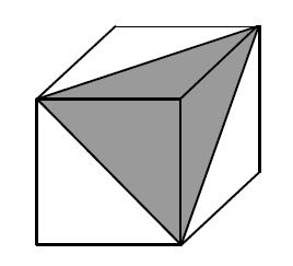 Geometry EO Review EO Sample Items Goal 9. cube is painted as shown. The three faces that are not seen are not painted.