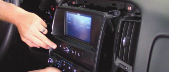 9) After the factory infotainment system has booted, quickly press the Home button 2 times to enter the interface menu.