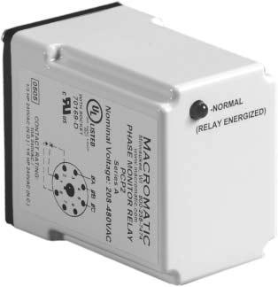 (with appropriate socket) The PC Series Phase Monitor Relays provide protection against phase reversal in a compact plug-in design.