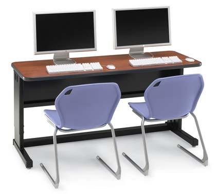 Shown with optional 3" casters, Model 17553 and optional Flat Panel Mount, Model 17350. Acrobat Rectangle Workstation Model 26413 Shown in Cherry top with Charcoal edge and Black frame.