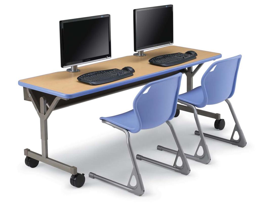 Choose from Single-Student or Two-Student stations available in five sizes. 3 /8" thick bumper edge molding 1 1 /4" thick top with high pressure laminate surface.