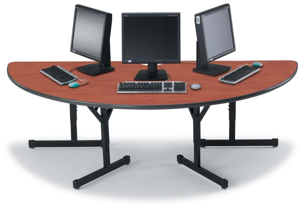 Flexline Circle Centers fit neatly against walls or pair up to create full-circle work stations. A center cutout allows for neat wire management and keeps cords out of the way.