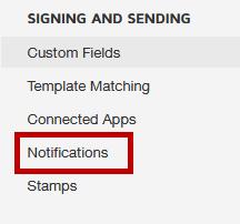 Managing Notifications DocuSign also provides email notifications when you are a sending envelopes or receiving envelopes. The following explains how to modify your notification settings. 1.