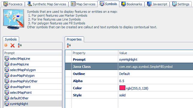 3. Building a Sample Application Property Style Description The type of style to be applied for the symbol definition. You can select a value from the drop-down list.