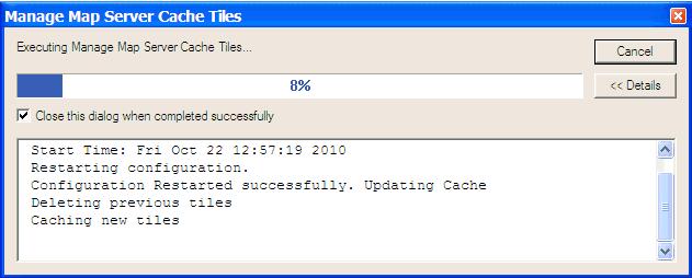 Prerequisites for WebFOCUS GIS Viewer for Flex The following dialog opens, which shows the progress of the tile creation process. 12.