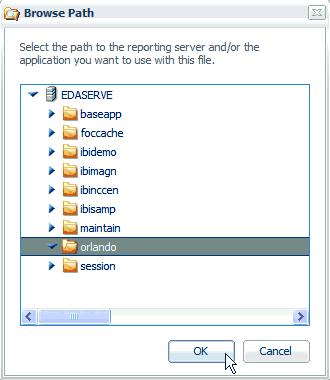 The Browse Path dialog opens, as shown in the following image.