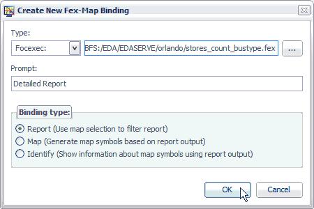 3. Building a Sample Application You are returned to the Create New Fex-Map Binding dialog, as shown in the following image.