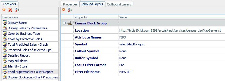 3. Building a Sample Application The inbound layer definition is listed in the Inbound Layers tab of the FOCEXECs configuration area, as shown in the following image.