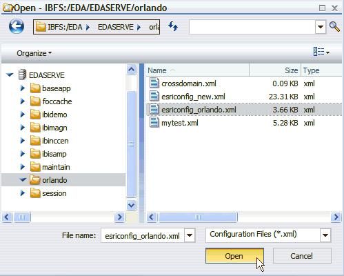 Defining WebFOCUS Reporting Procedures The Open dialog is displayed, as shown in the following image. 3.