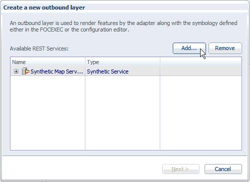 Defining WebFOCUS Reporting Procedures The Create a new outbound layer dialog opens, as shown in the following