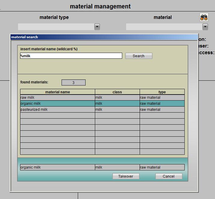 Material management 3.3 Material search 3.