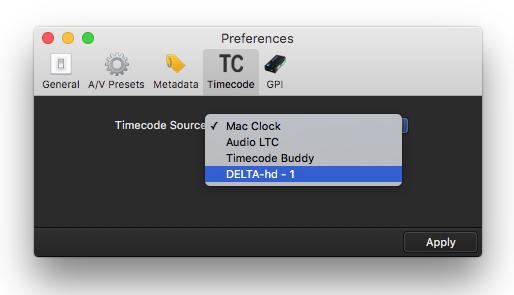 all sources at the same time, see Timecode "Sharing" below for more info on this) Mac Clock: will simply use the time of day of your Mac to generate a timecode Timecode Systems: is a company that