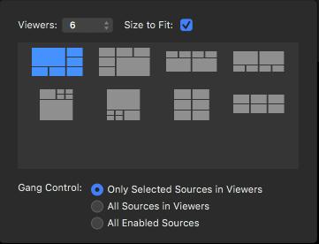 4. Viewers Area: Layout and controlling sources 4.1.
