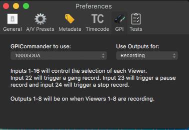 10. Using GPI Commander with MovieRecorder 4 MovieRecorder is integrated with GPICommander, and can easily be controlled by that device.