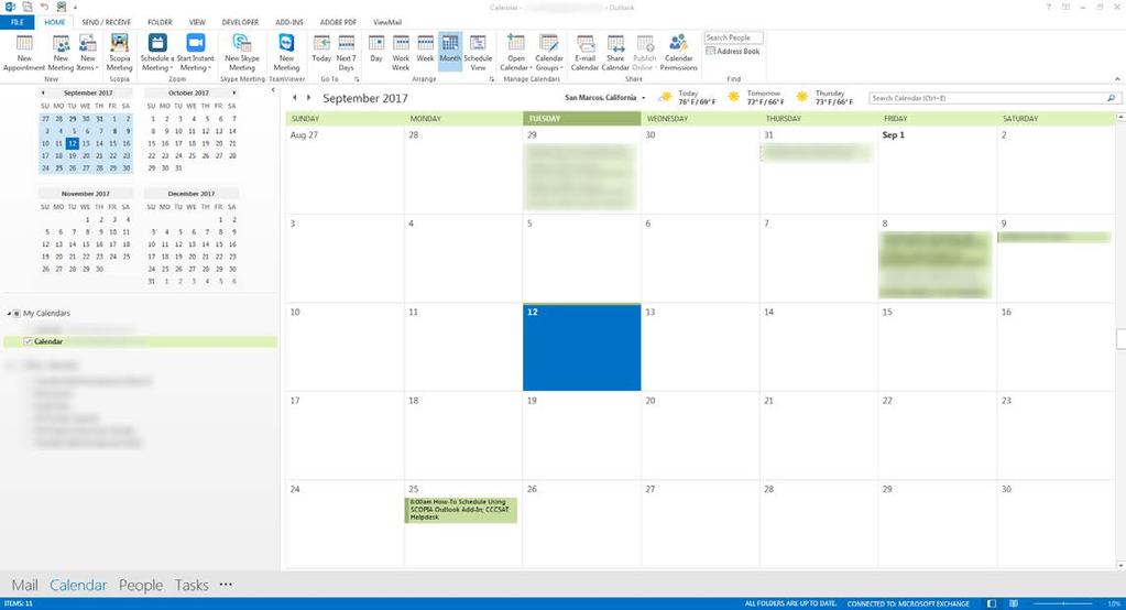 3. The Outlook Calendar Opens. (See Figure 22) 4.