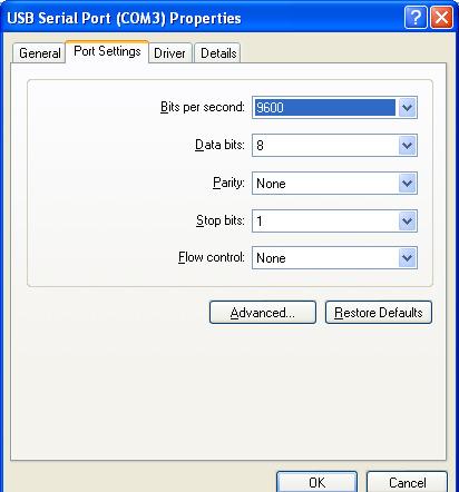 Figure 2.9 - Settings Tab Then click on the Advanced button. Figure 2.10 - Advanced Options This will display the various advanced settings.