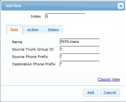 Configuration Note 3. Configuring the Device for OVR 3.19.6 Configure a Tel-to-IP Routing Rule In normal operation, the device forwards calls from the PSTN to Mediation Server.
