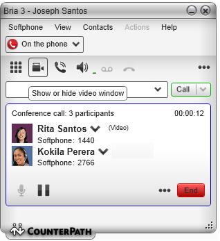 Video Conference Calls Bria 3 for Windows User Guide Retail Deployments Calls made with Bria will work without a video camera, but a video camera is necessary to allow other parties to see your image.