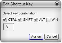 Make sure Enable shortcut keys is checked and the action you want to change is enabled. 2. Select an Action and click Edit. The Edit Shortcut Key dialog appears. 3.