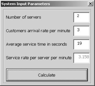 Logistics and Transport N o 2(15)/2012 pressing the button Calculate in the same window the program, using the formulas [4] valid for M/M/S queuing system which in scenario 1 has S = 1 number of