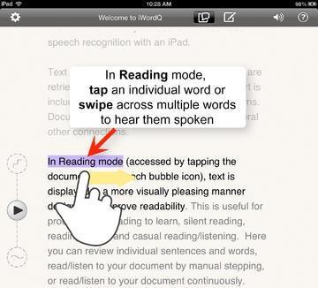 Using the ipad reading feature while in composing mode provides a similar