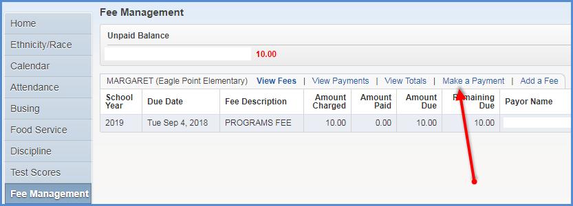 NEW LOOK FOR REVTRAK Online Payments Once you have what fees you are paying click Make a Payment