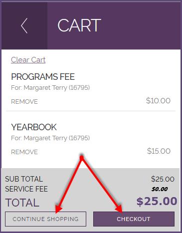 Click on which fees you want to pay. It will add the fees to the right.