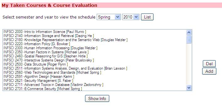 HE19 - Good feature Courses Taken and Evaluation Courses Taken and Evaluation allows the user to add courses which they have previously taken and