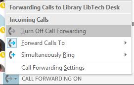All calls to your extension are now being forwarded to the selected