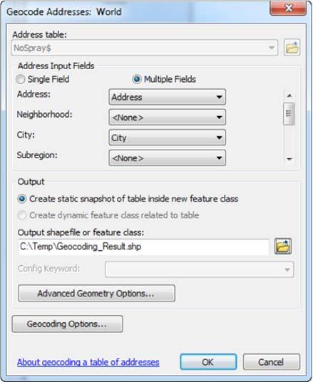 shapefile or feature class.