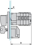 Dimensions Drawings Operating Head and Body with Plastic Base and Key Locking Front Mounting by 6 Screws 55 mm x 100