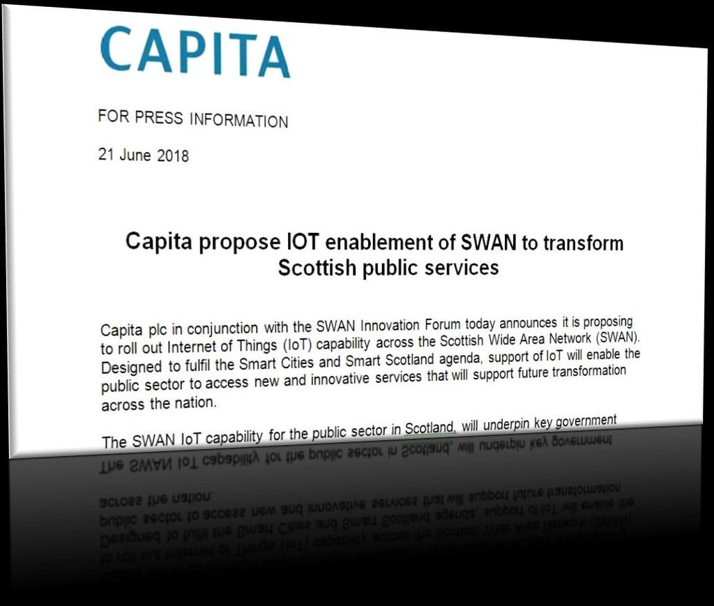 Scottish Public Sector LoRa network Phase 1 of IoT enablement of SWAN 50 LoRaWan