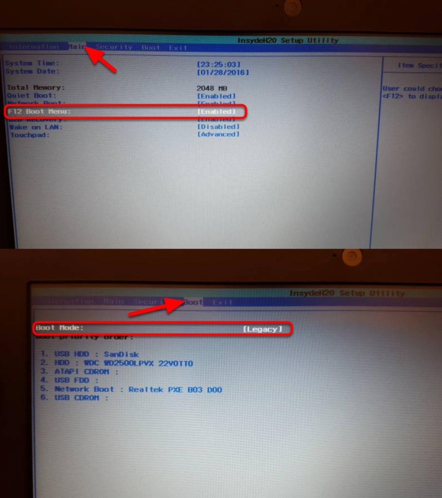 Checking BIOS Settings If you are having difficulty booting to USB, check the BIOS settings to insure they are correct.