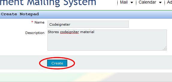 Enter Name of Notepad and Description Click Create to Finalize Figure 1.3.