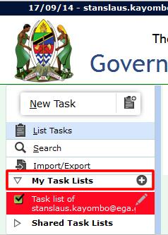 Click My Task lists Task listed Figure 1.4.