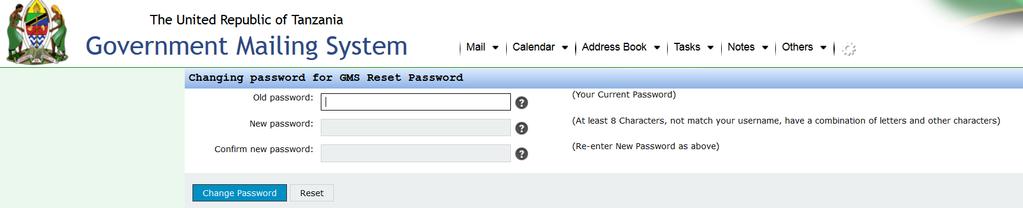8. Settings. 8.1 Changing Password To change password, click on the Settings icon in the Top Navigation menu.