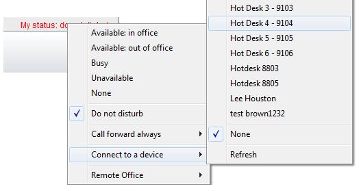 13.3 Connect to a Device [Hoteling Guest] The user can easily select the
