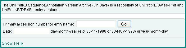 sequence/annotation Search by accession version archive