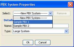 PBX System Configuration 3. Enter the name of the new PBX system in the Name text box. 4. Select the type of PBX system from the Type drop down list.