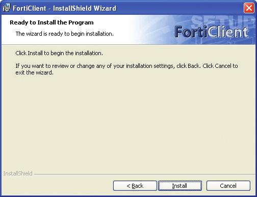 A progress bar will track the status of the software installation.